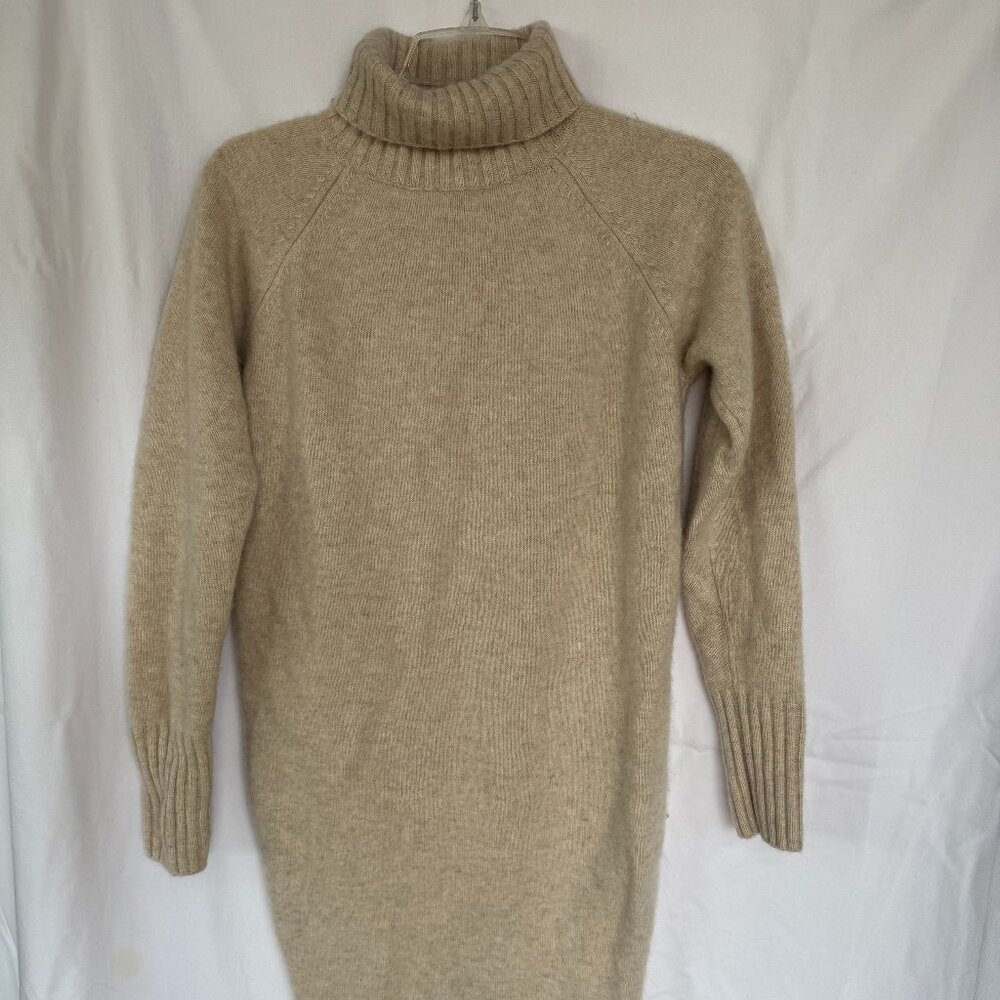 Naadam 100% Cashmere Sweater Dress – Cream Turtleneck – Size XSmall